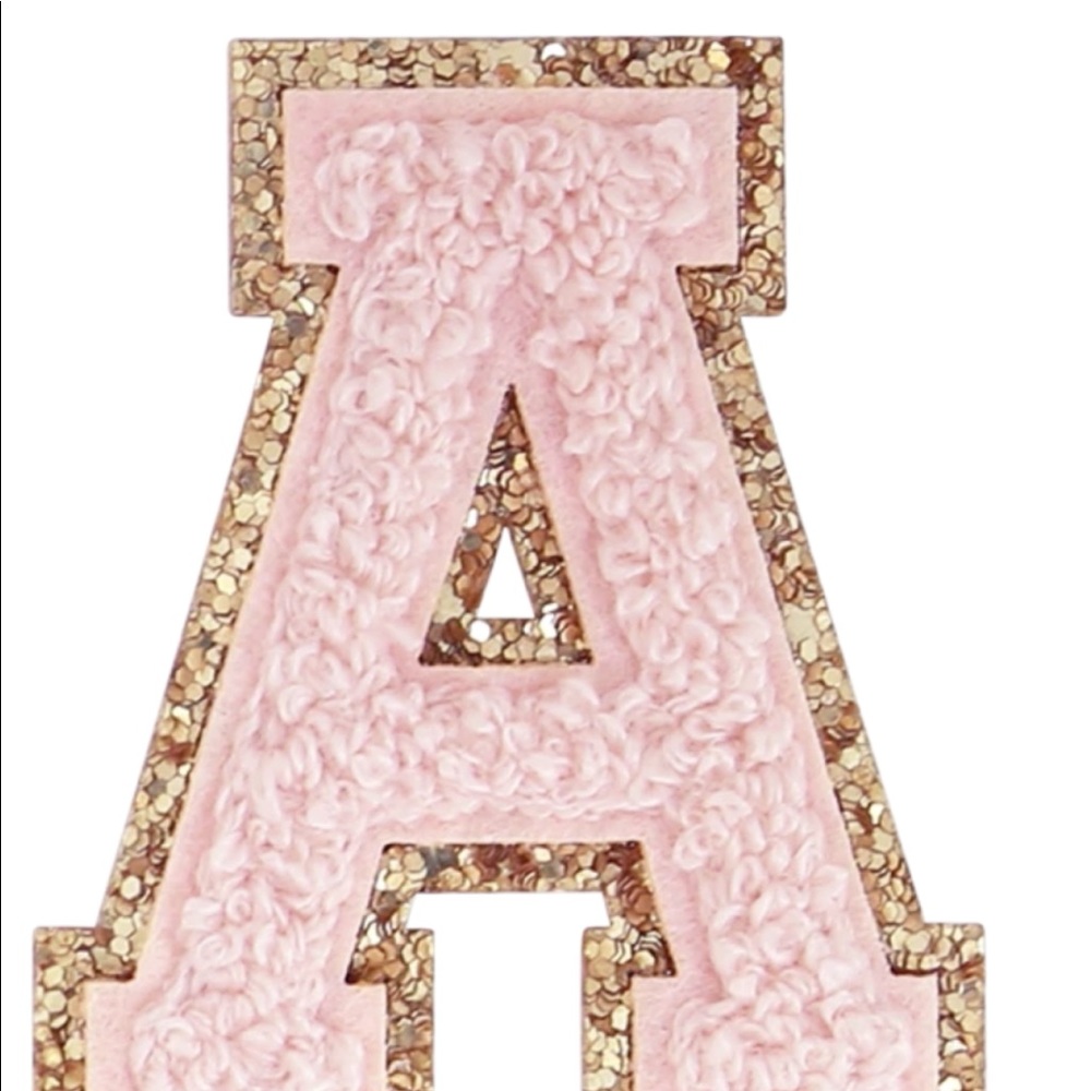 Pink Monogram Chenille Letter Patch
